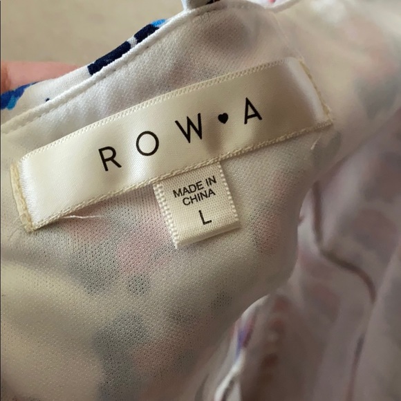 Row A Nordstrom Floral Ruffle Detail Mini Dress White Womens Large NWT - Picture 5 of 8